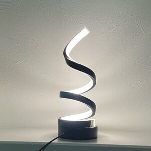 Modern Spiral LED Table Lamp - Black and White